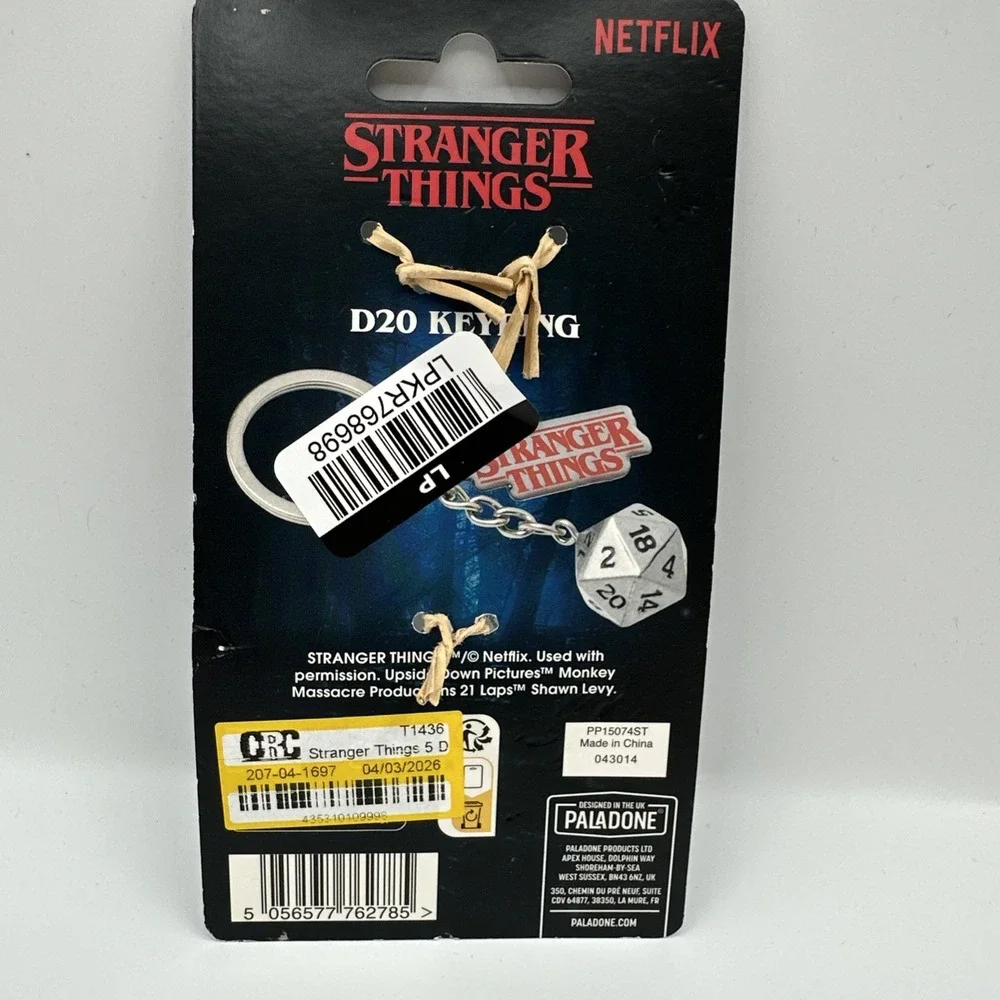 Stranger Things D20 Keyring Netflix 20 sided dice NEW, Free Shipping